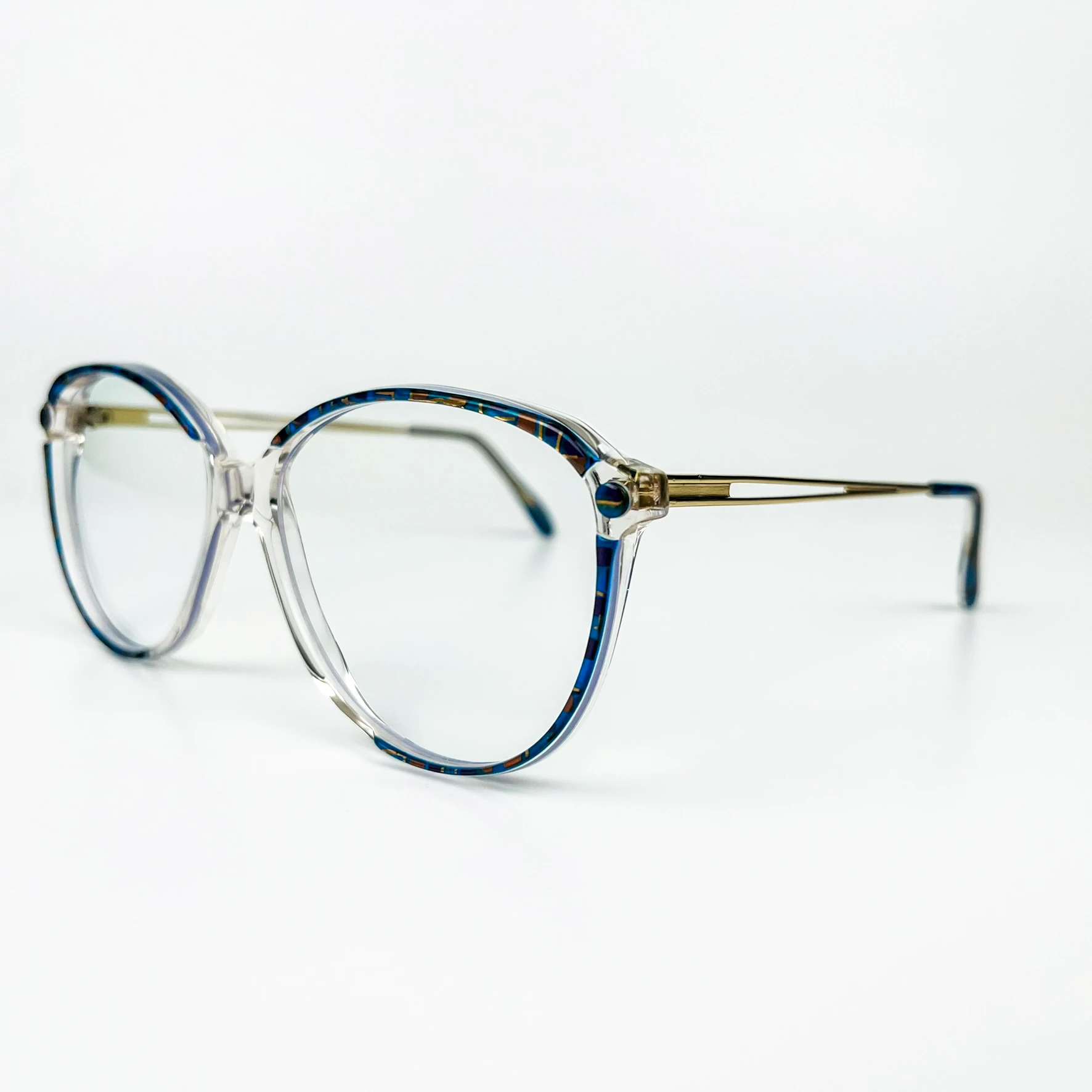 Mavi Işık Korumalı Vintage Gözlük – 70’ler Retro – Desenli Kemik Çerçeve