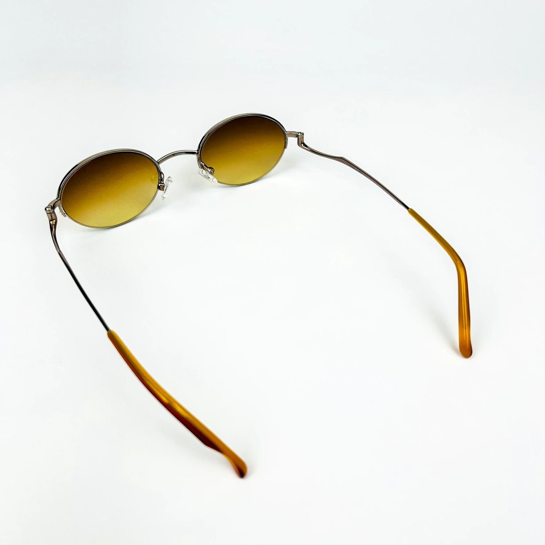 Vintage Güneş Gözlüğü – 90’lar Retro – Lila Metal Çerçeve, Kahverengi Degrade Cam