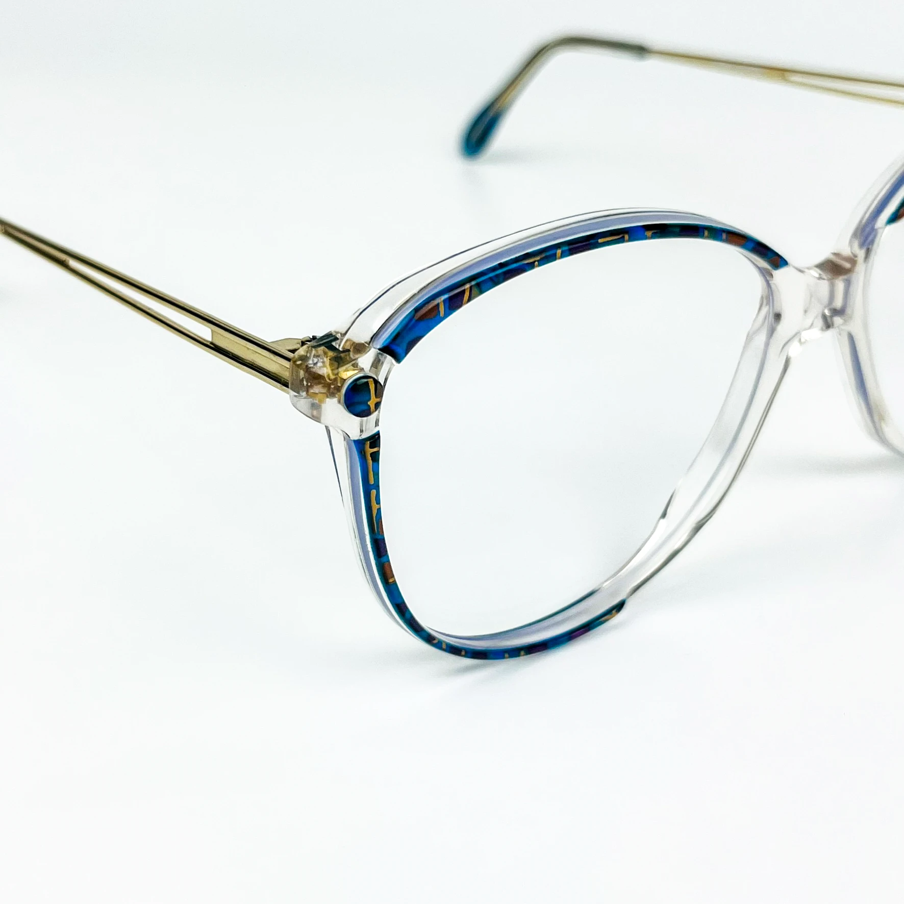 Mavi Işık Korumalı Vintage Gözlük – 70’ler Retro – Desenli Kemik Çerçeve
