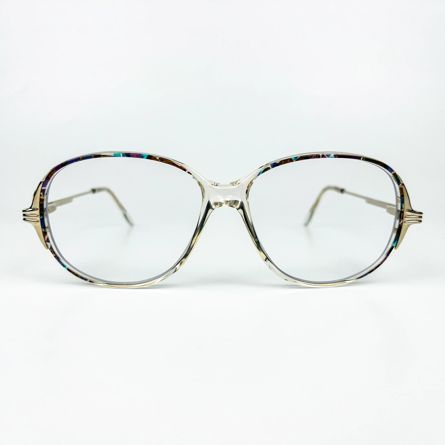 Mavi Işık Korumalı Vintage Gözlük – 70’ler Retro – Desenli Kemik Çerçeve