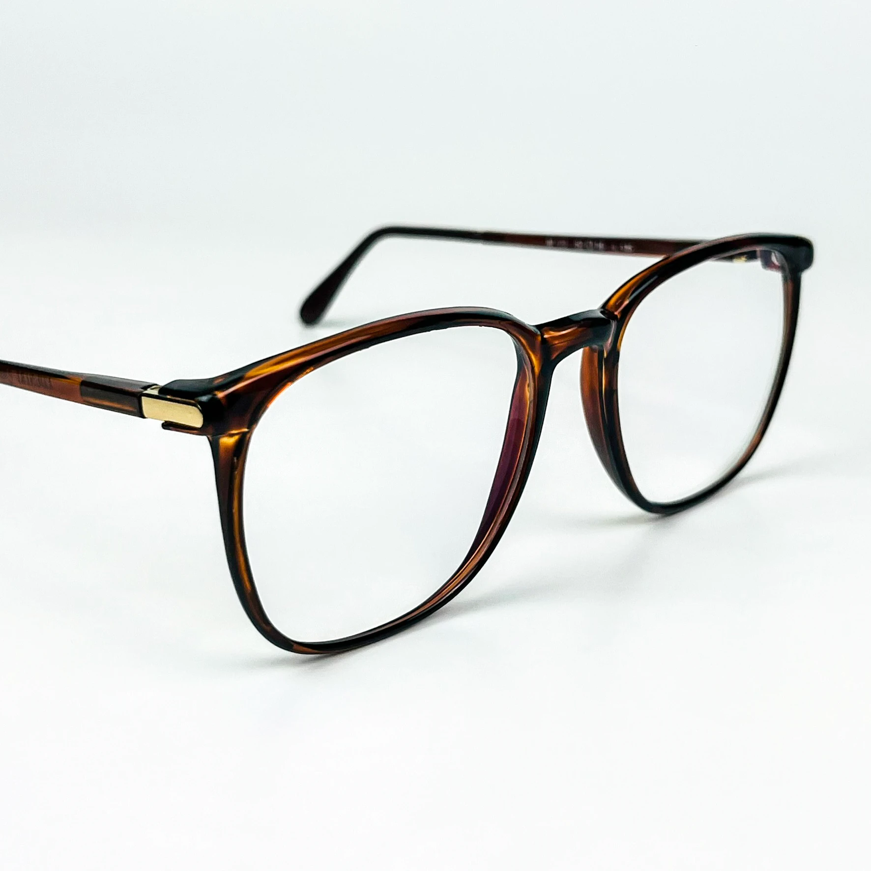 Mavi Işık Korumalı Vintage Gözlük – 80’ler Retro – Kahverengi Kemik Çerçeve