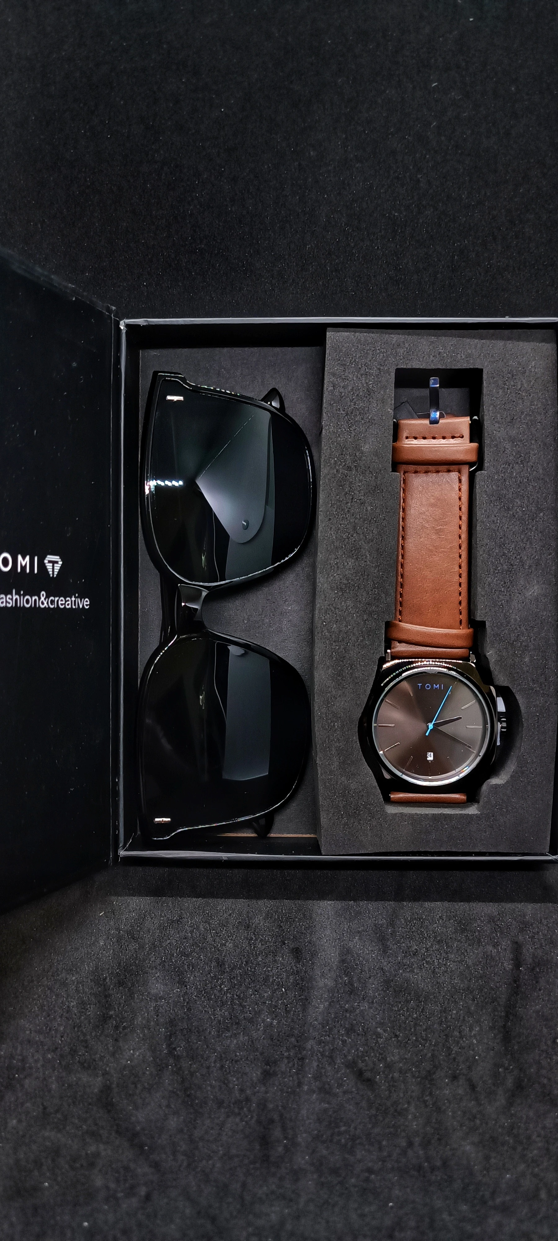 Tomi Orijinal Erkek Kol Saati ve Gözlük Seti  main variant image