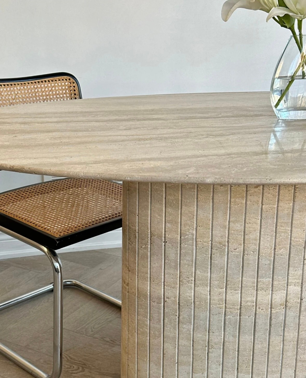 BIANCO TRAVERTINE DINING TABLE