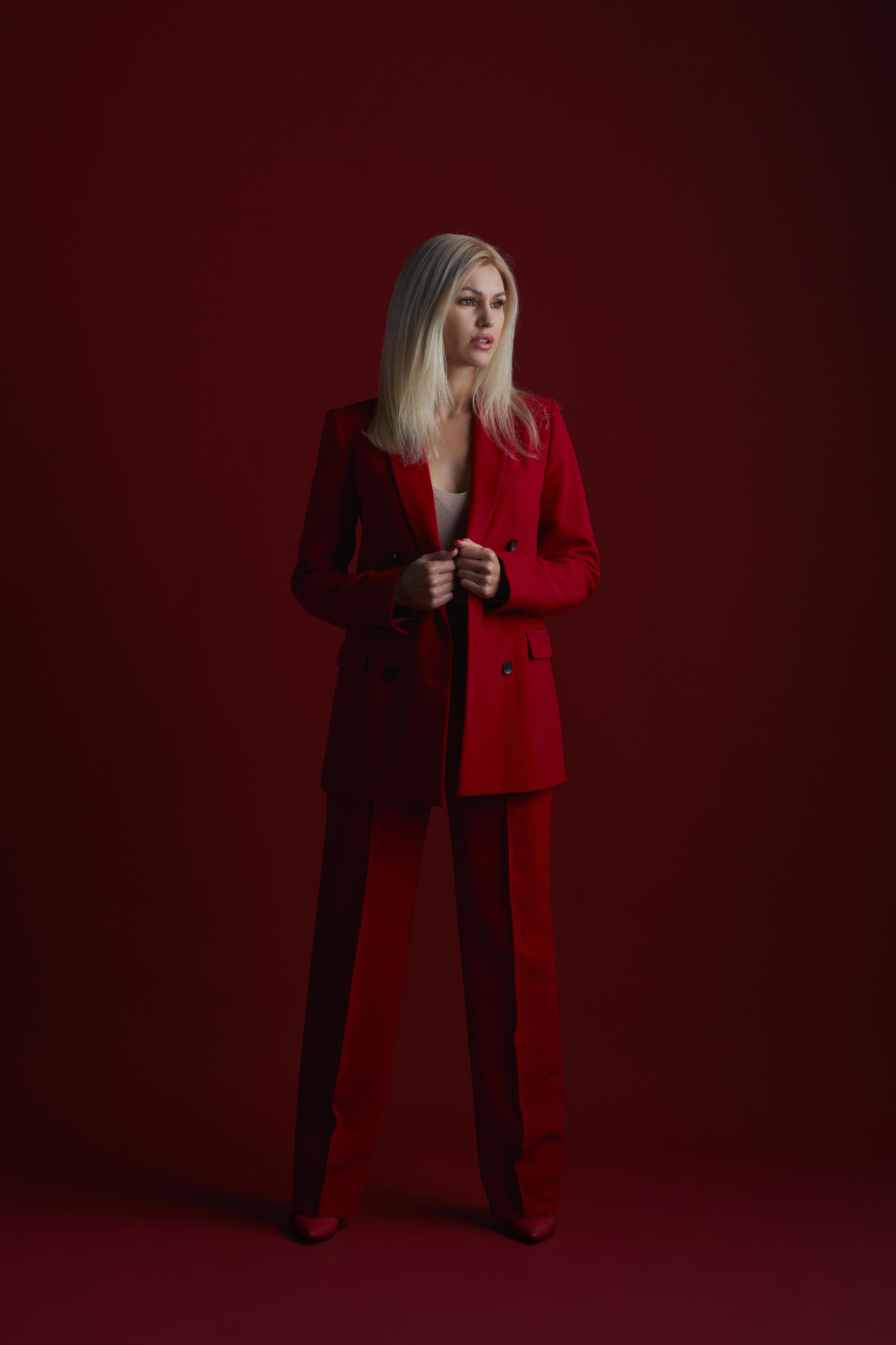 Business Blazer Ceket-Pantolon Dokuma Alt-Üst Takım