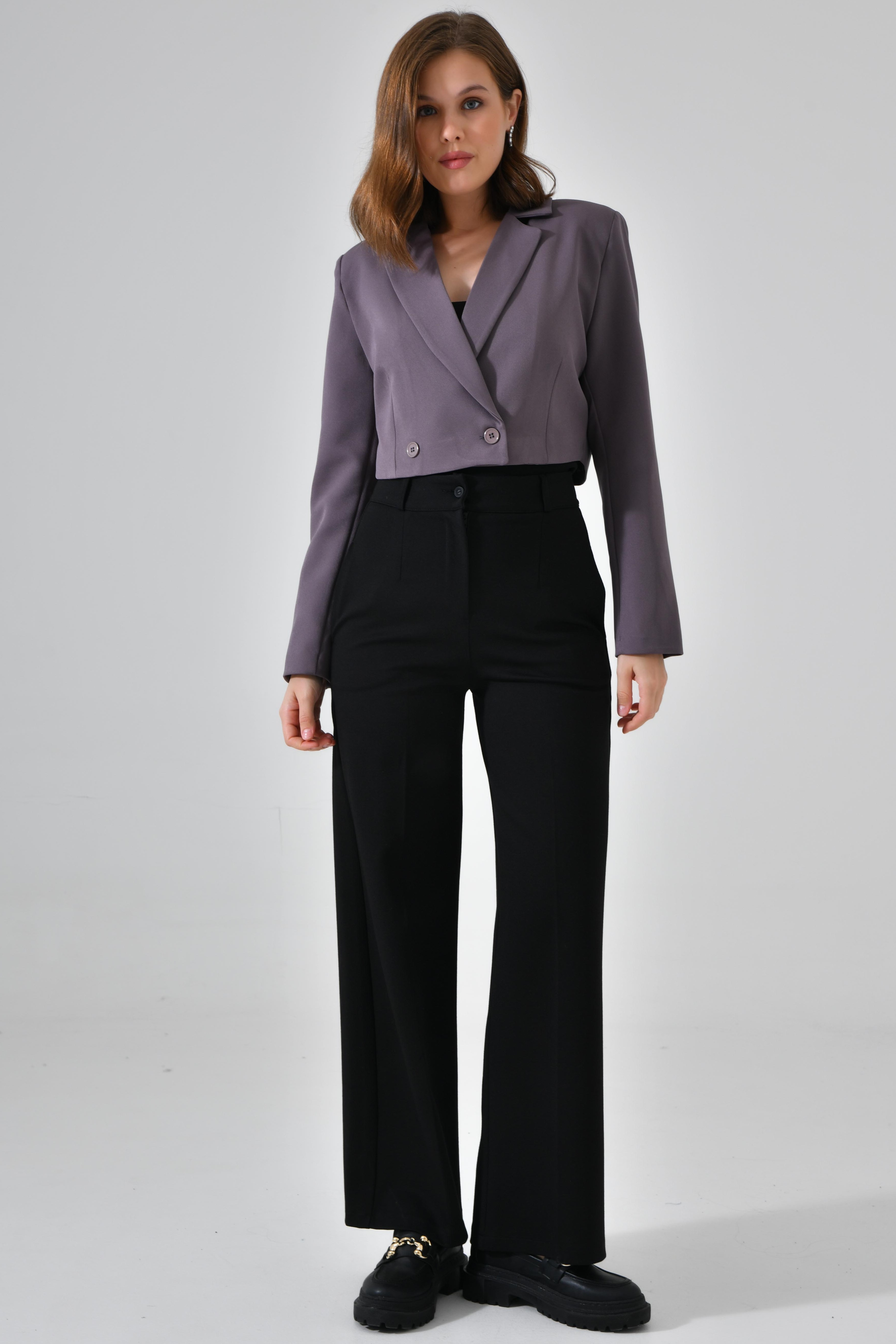 Kruvaze Crop Blazer Ceket
