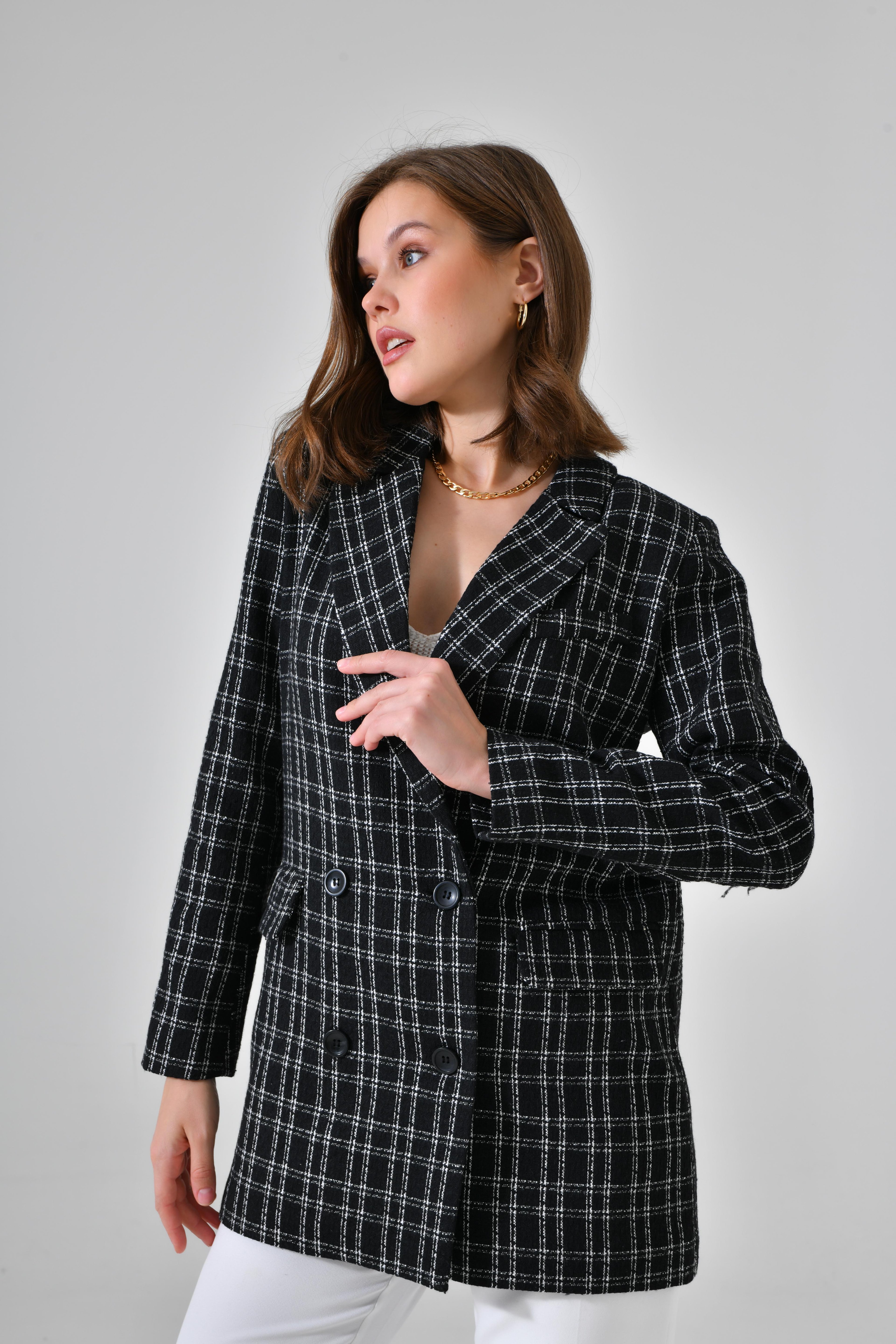 Premium Oversize Dokuma Blazer Ceket