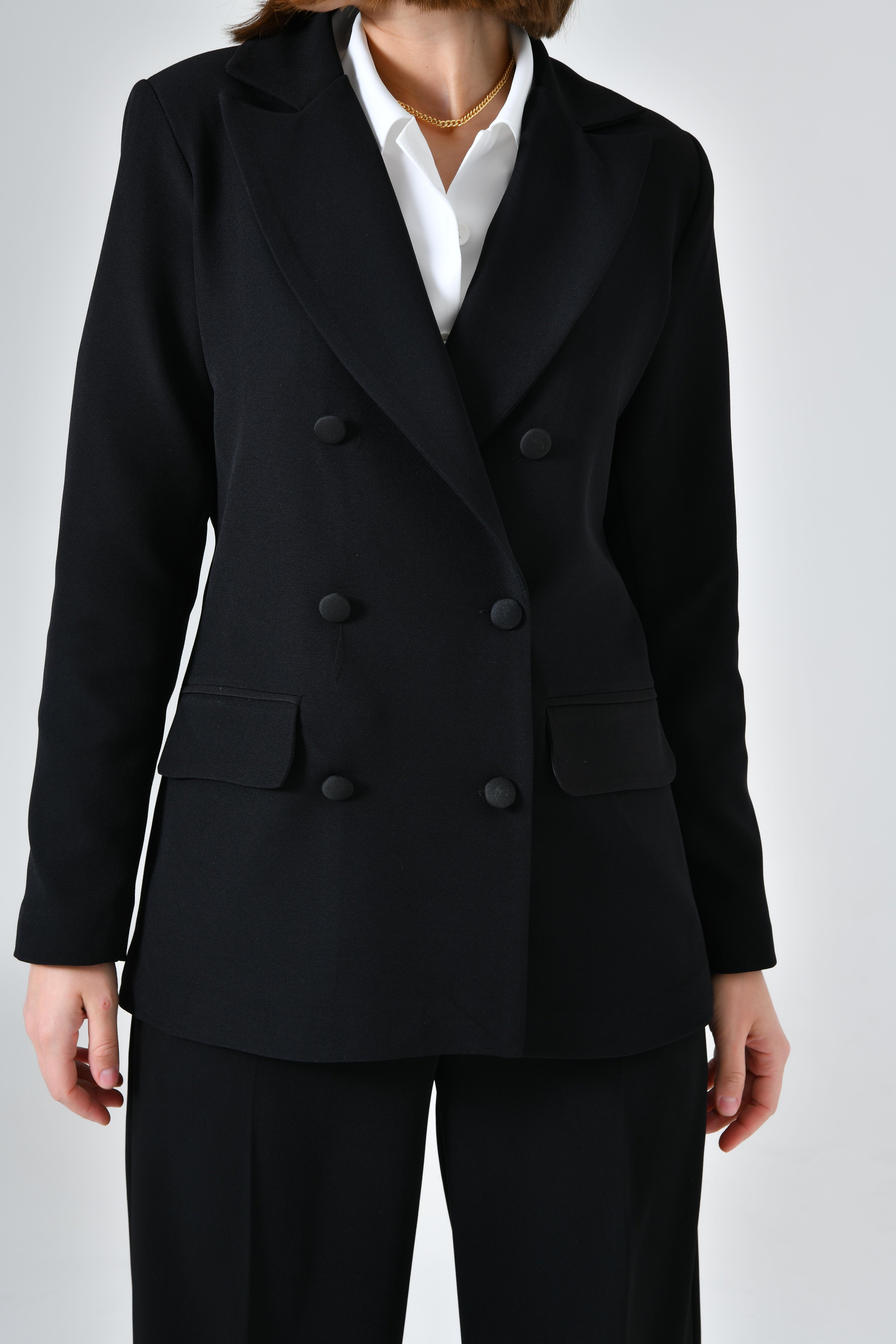 Cep Detaylı Business Blazer Ceket - Siyah