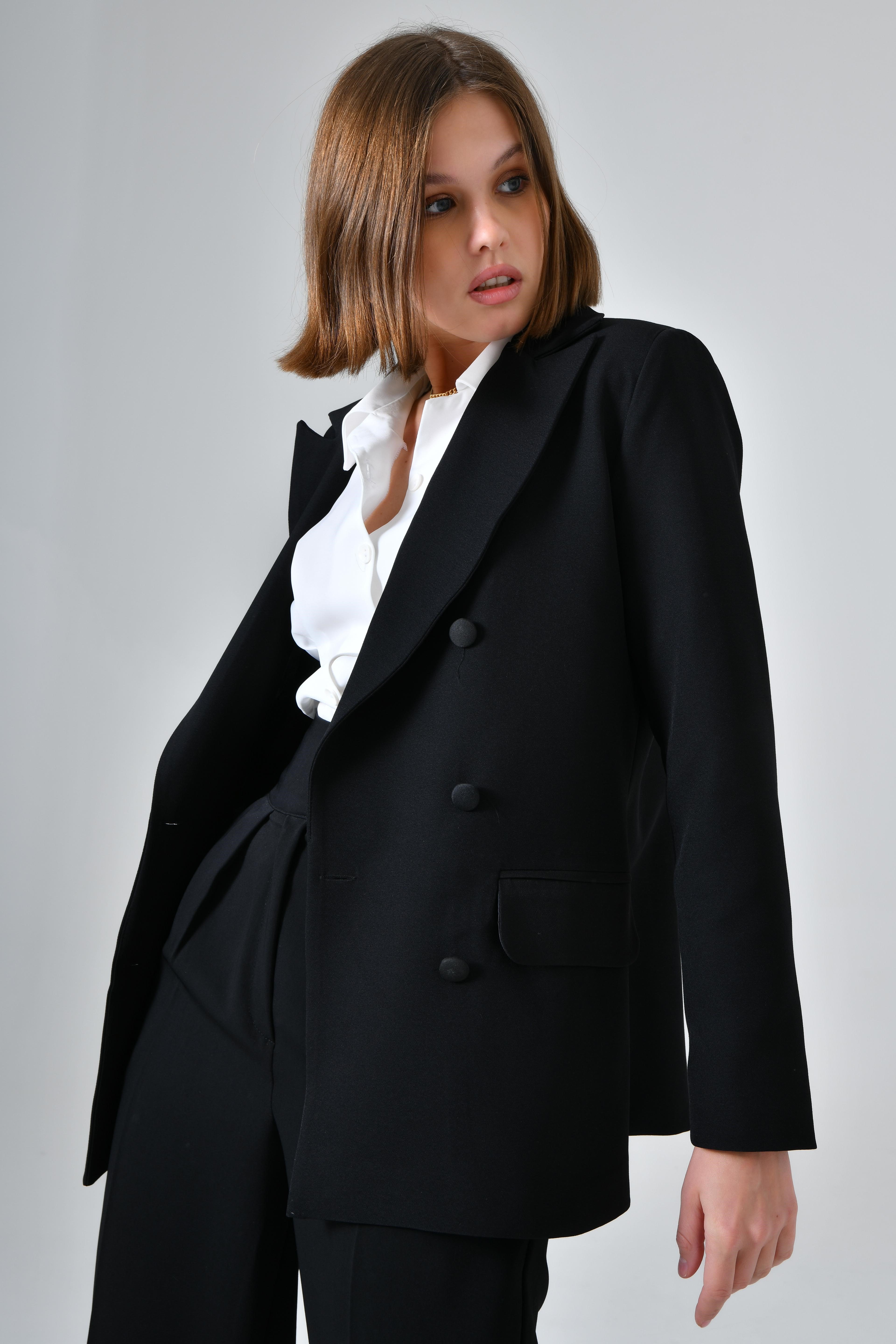 Cep Detaylı Business Blazer Ceket - Siyah