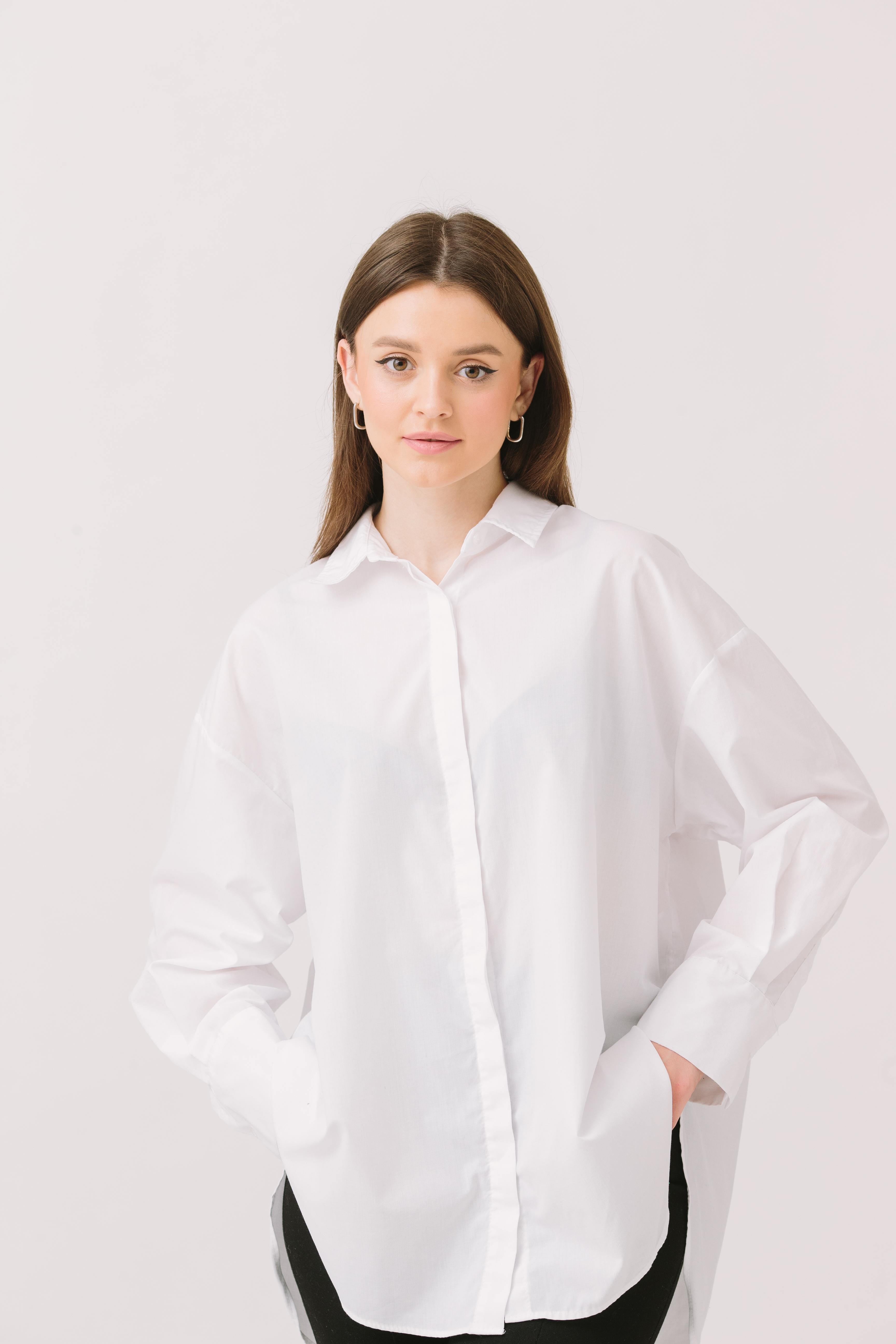 Oversize Uzun Basic Dokuma Gömlek