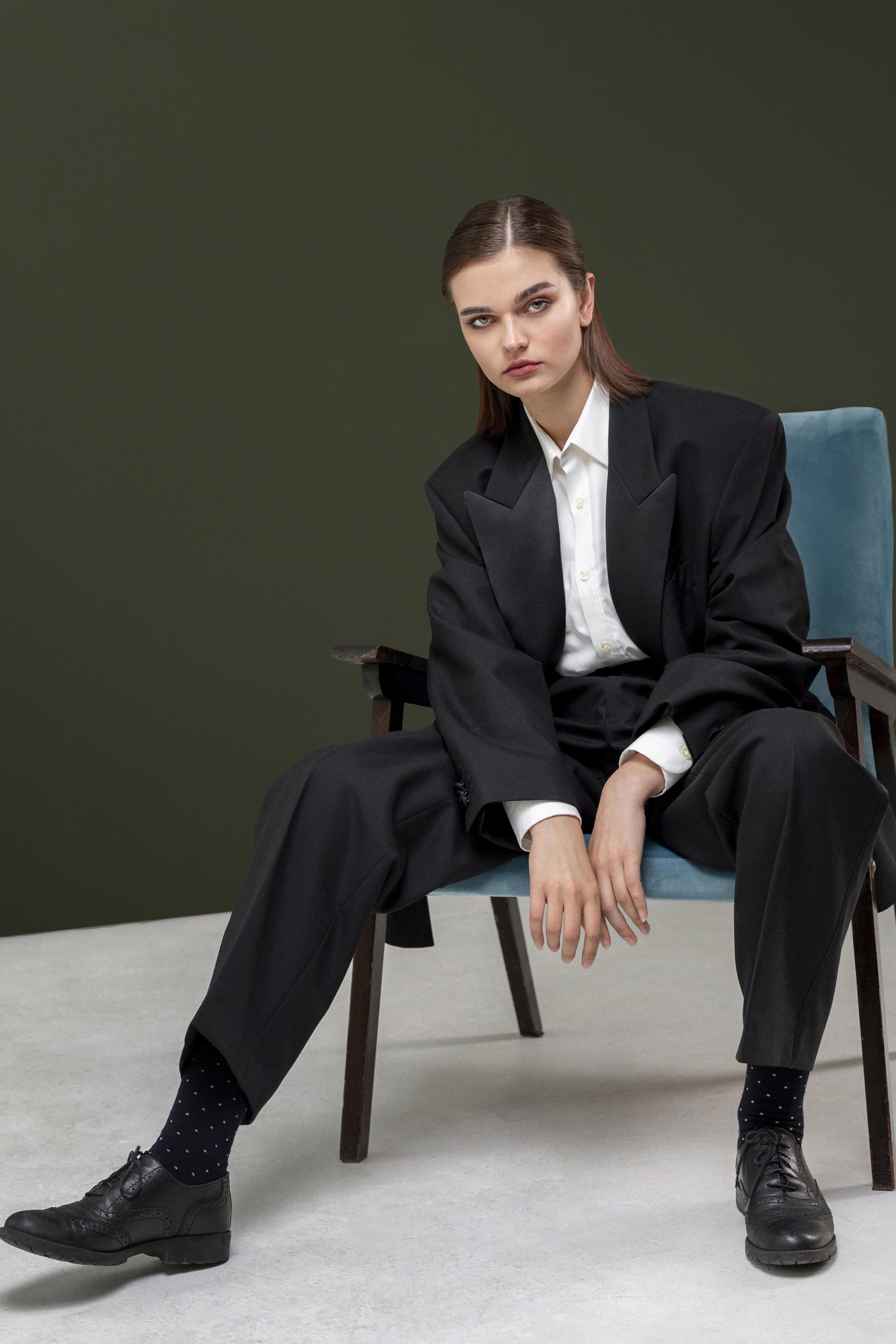Business Blazer Ceket-Pantolon Dokuma Alt-Üst Takım
