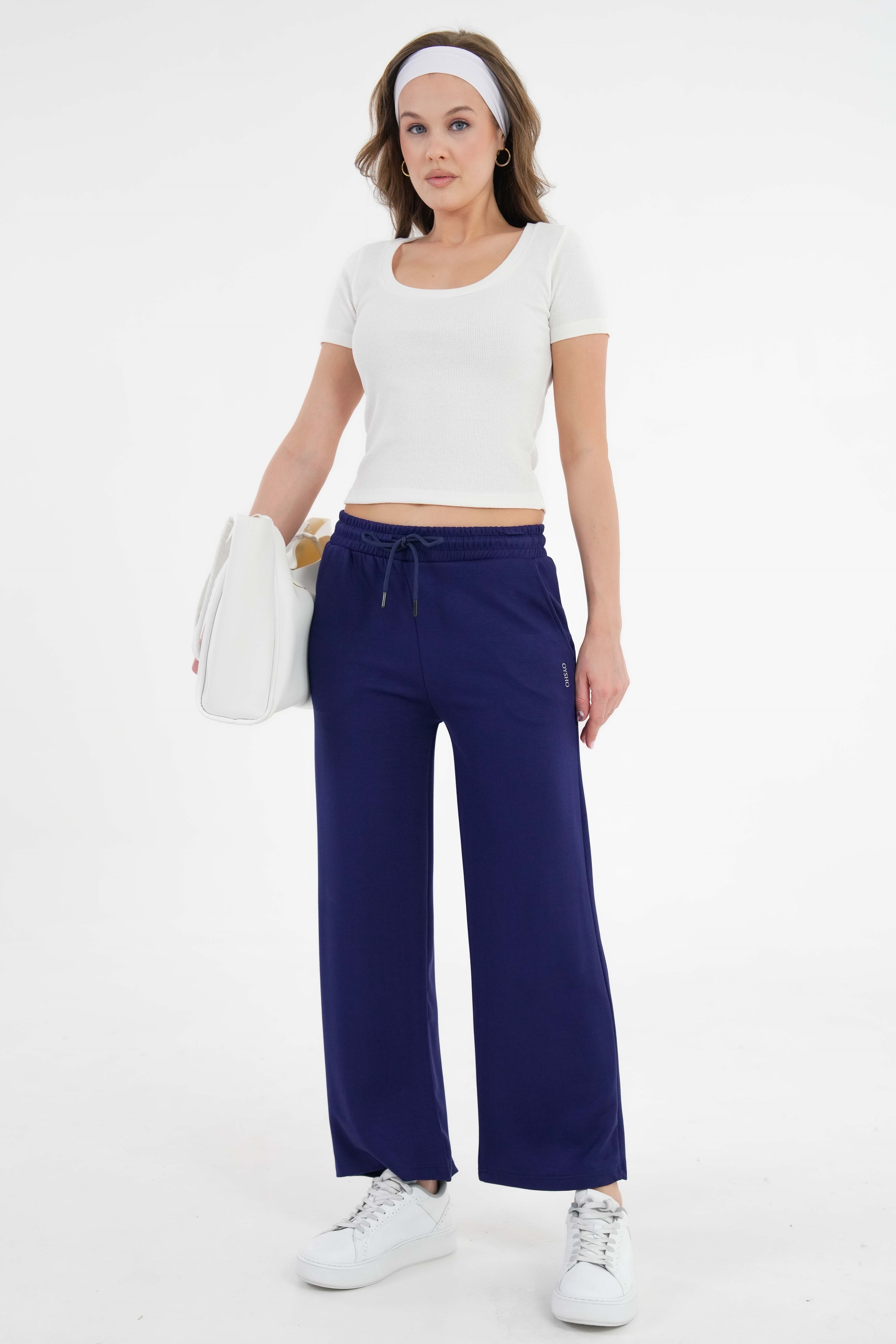 U Yaka Fitilli Örme Crop Bluz