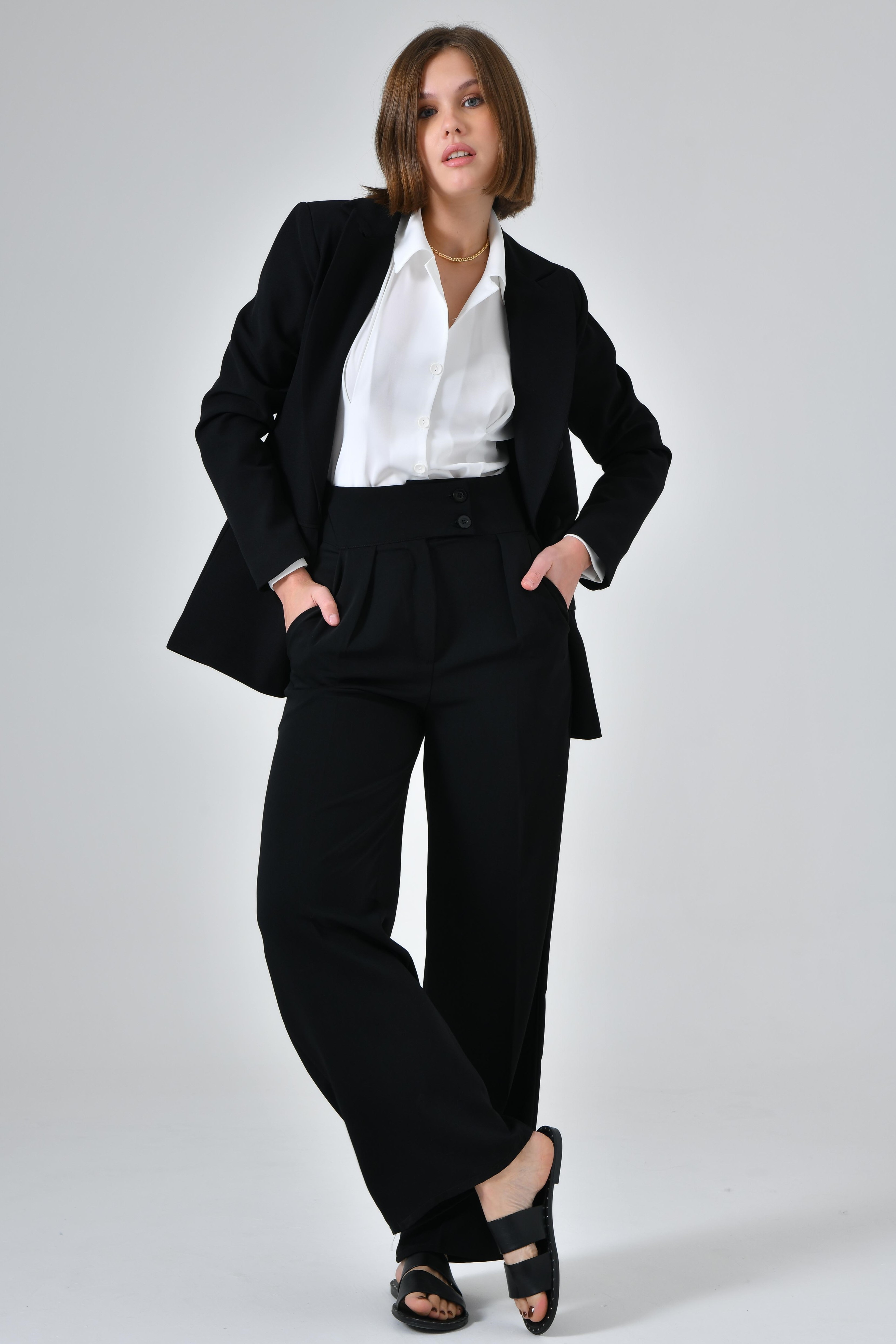 Cep Detaylı Business Blazer Ceket - Siyah
