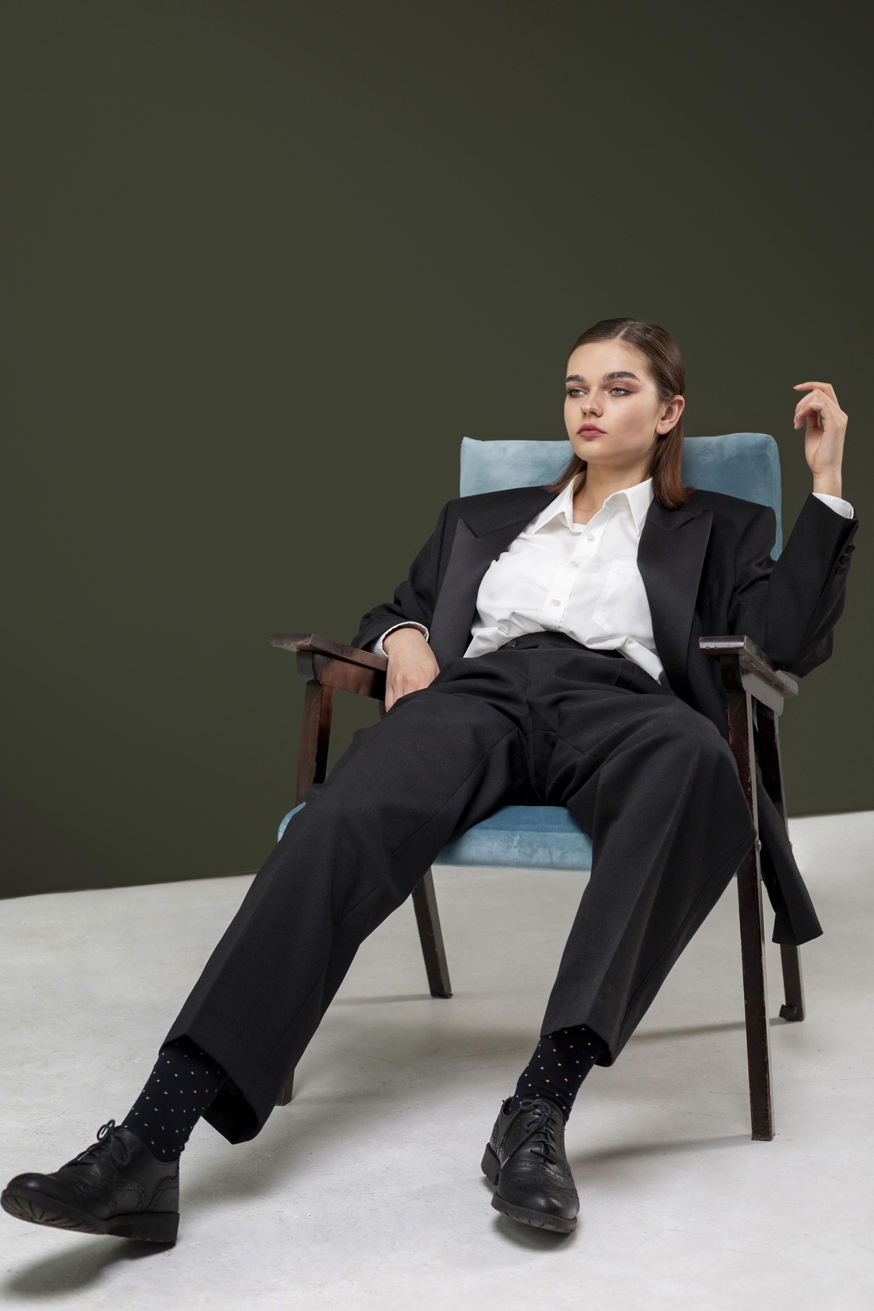 Business Blazer Ceket-Pantolon Dokuma Alt-Üst Takım