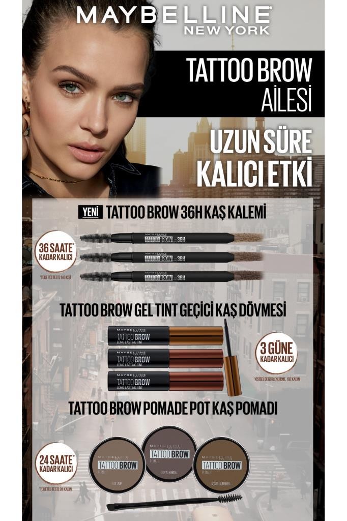 Maybelline New York Tattoo Brow 36H Kaş Kalemi 07 Deep Brown