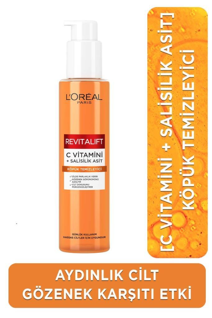 Revitalift Clinical [C vitamini + Salisilik Asit], Aydınlatıcı ve Gözenek Karşıtı Köpük Temizleyici