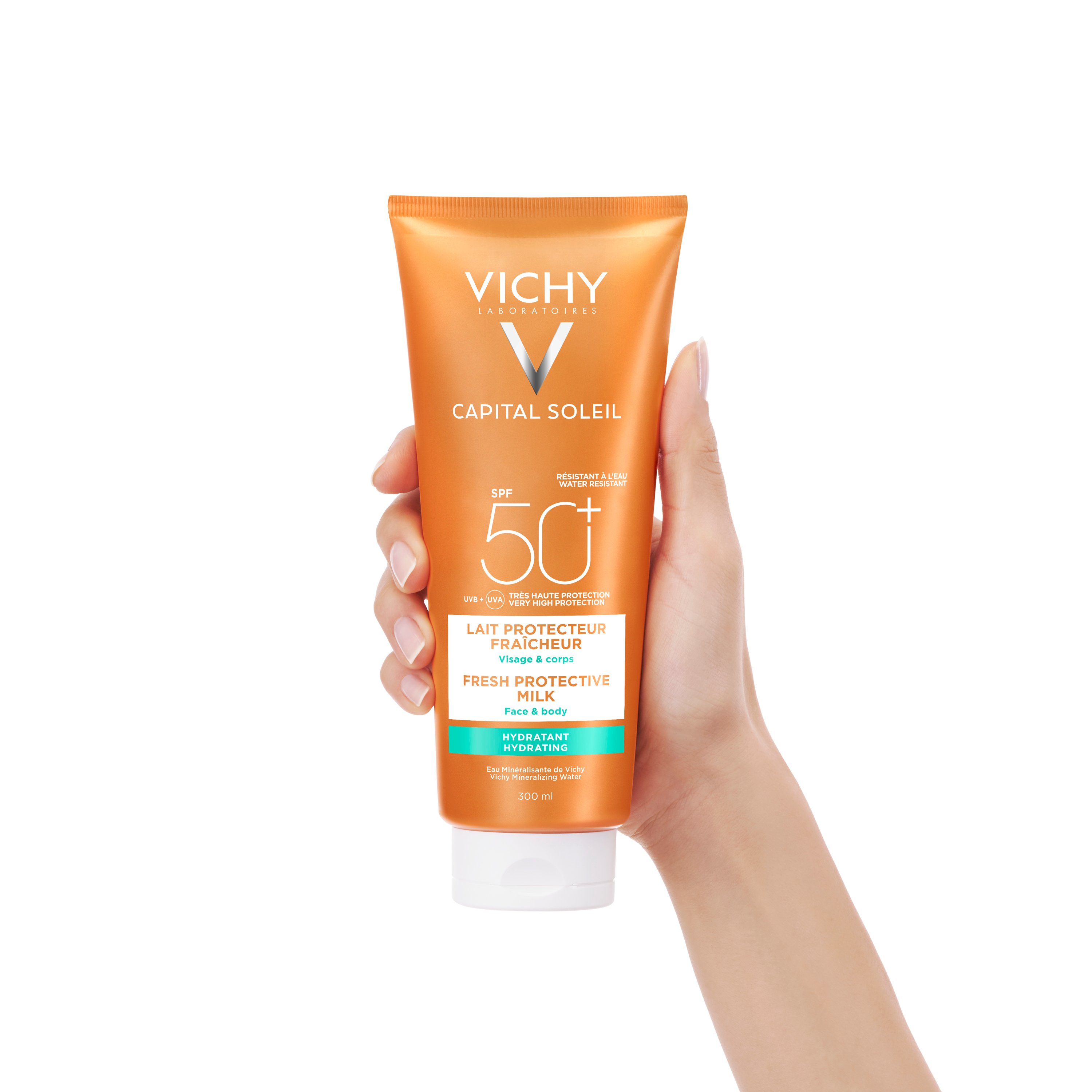 VICHY Capital Soleil Fresh Protective Milk - Çok Yüksek Korumalı Yüz ve Vücut Sütü - SPF 50+ - 300 Ml