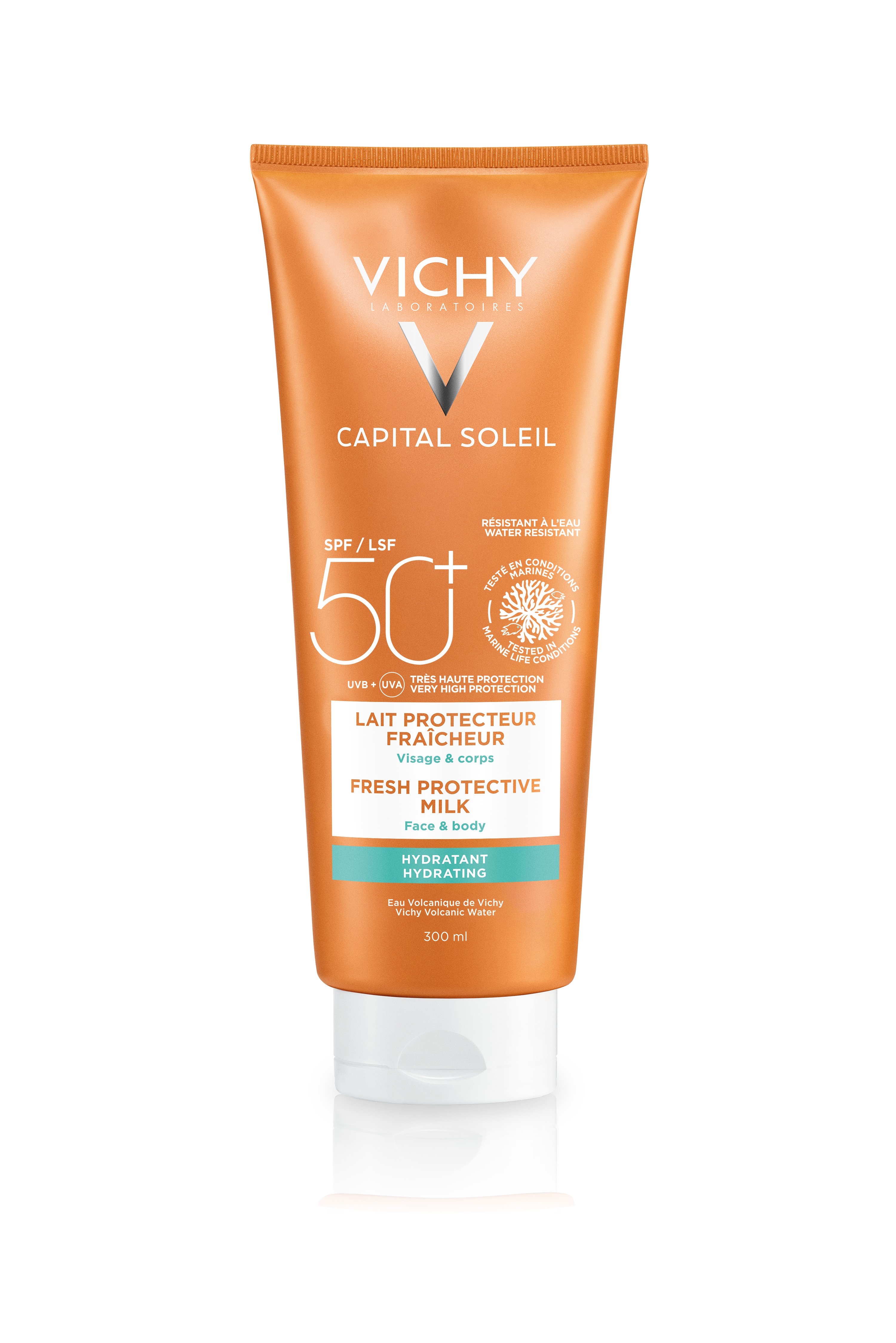 VICHY Capital Soleil Fresh Protective Milk - Çok Yüksek Korumalı Yüz ve Vücut Sütü - SPF 50+ - 300 Ml