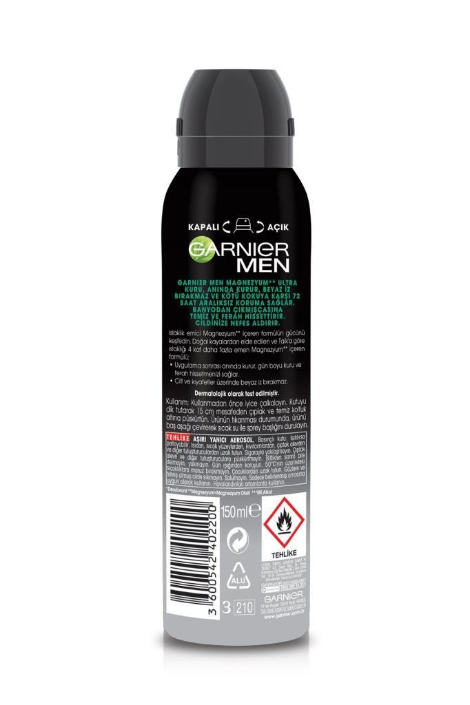 Garnier Men Magnezyum Ultra Kuru Sprey Deodorant