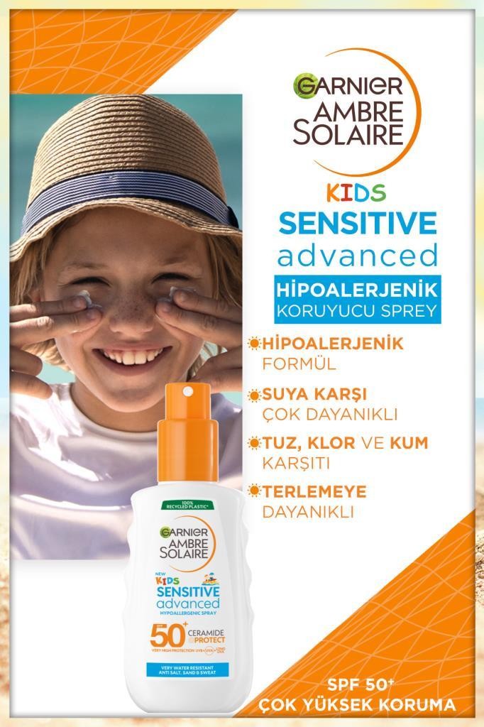 Garnier Ambre Solaire Sensitive Advanced Çocuk Hipoalerjenik Güneş Koruyucu Sprey SPF50+ 150ML