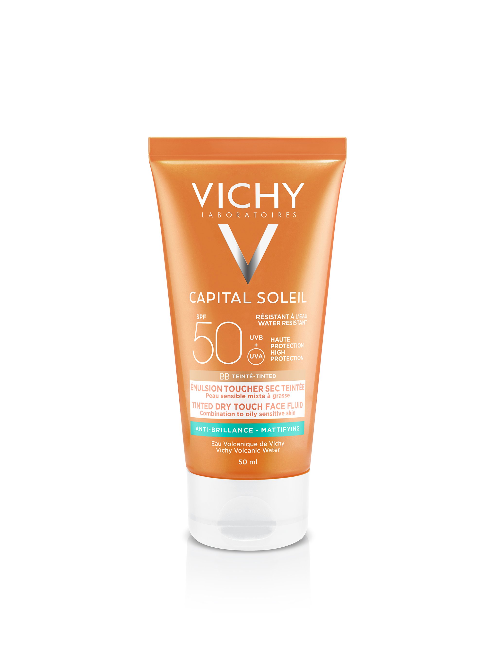 VICHY Capital Soleil Tinted Dry Touch - Renkli Dokulu Yüksek Korumalı Yüz Emülsiyonu - SPF 50 - 50 Ml