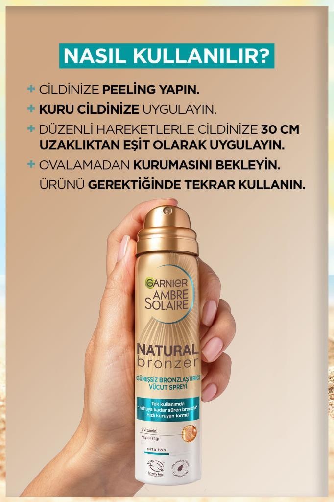 Garnier Ambre Solaire Natural Bronzer Güneşsiz Bronzlaştırıcı Sprey 150ml