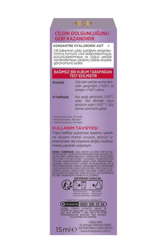 Revitalift Filler Dolgunlaştırıcı Yaşlanma Karşıtı Göz Bakım Kremi 15ml -Hyaluronik Asit