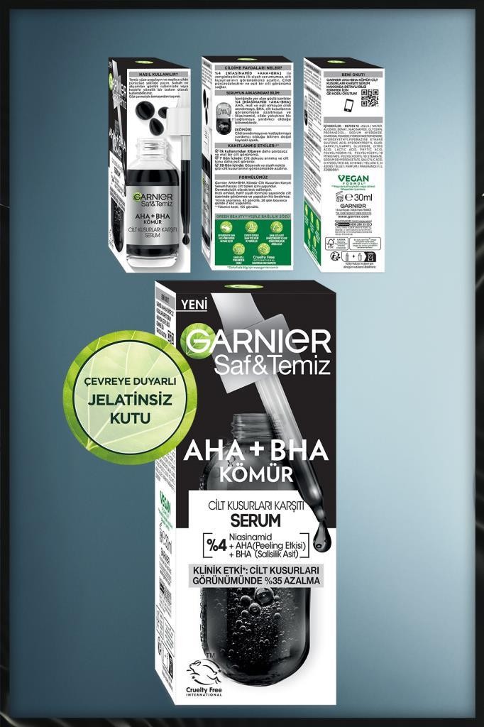 Garnier AHA+BHA Cilt Kusurları Karşıtı Serum %4 [Niasinamid + Peeling Etkili AHA+BHA] 30ML