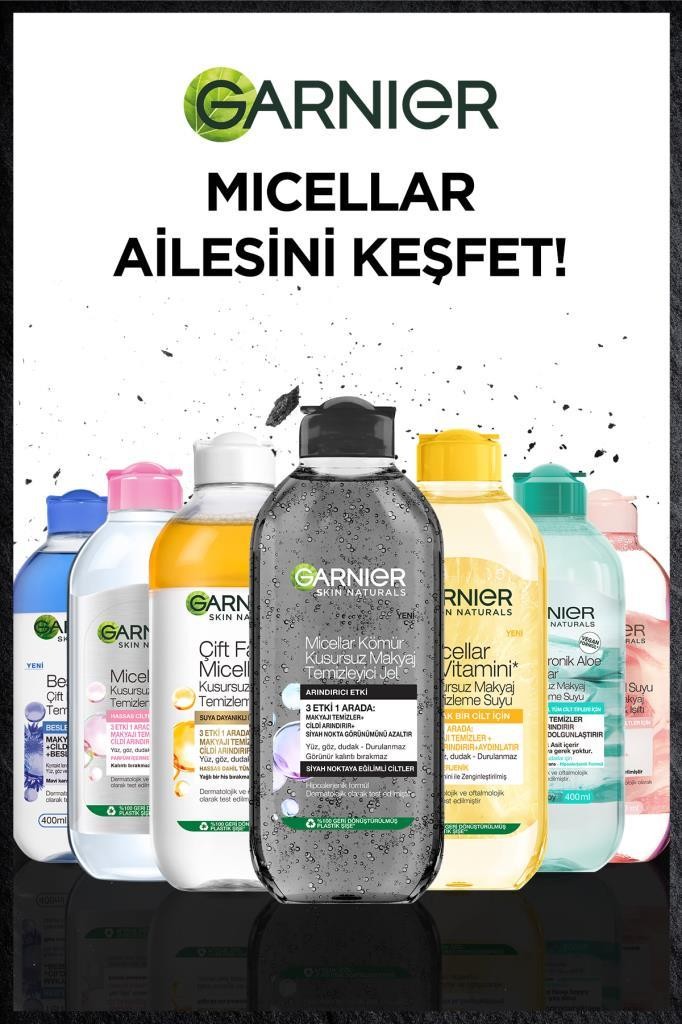 Garnier Micellar Kömür Kusursuz Makyaj Temizleyici Jel 400 ML