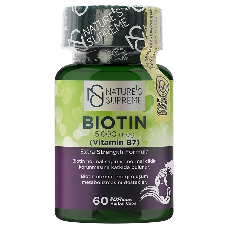 Nature's Supreme Biotin 5000 mcg 60 Kapsül