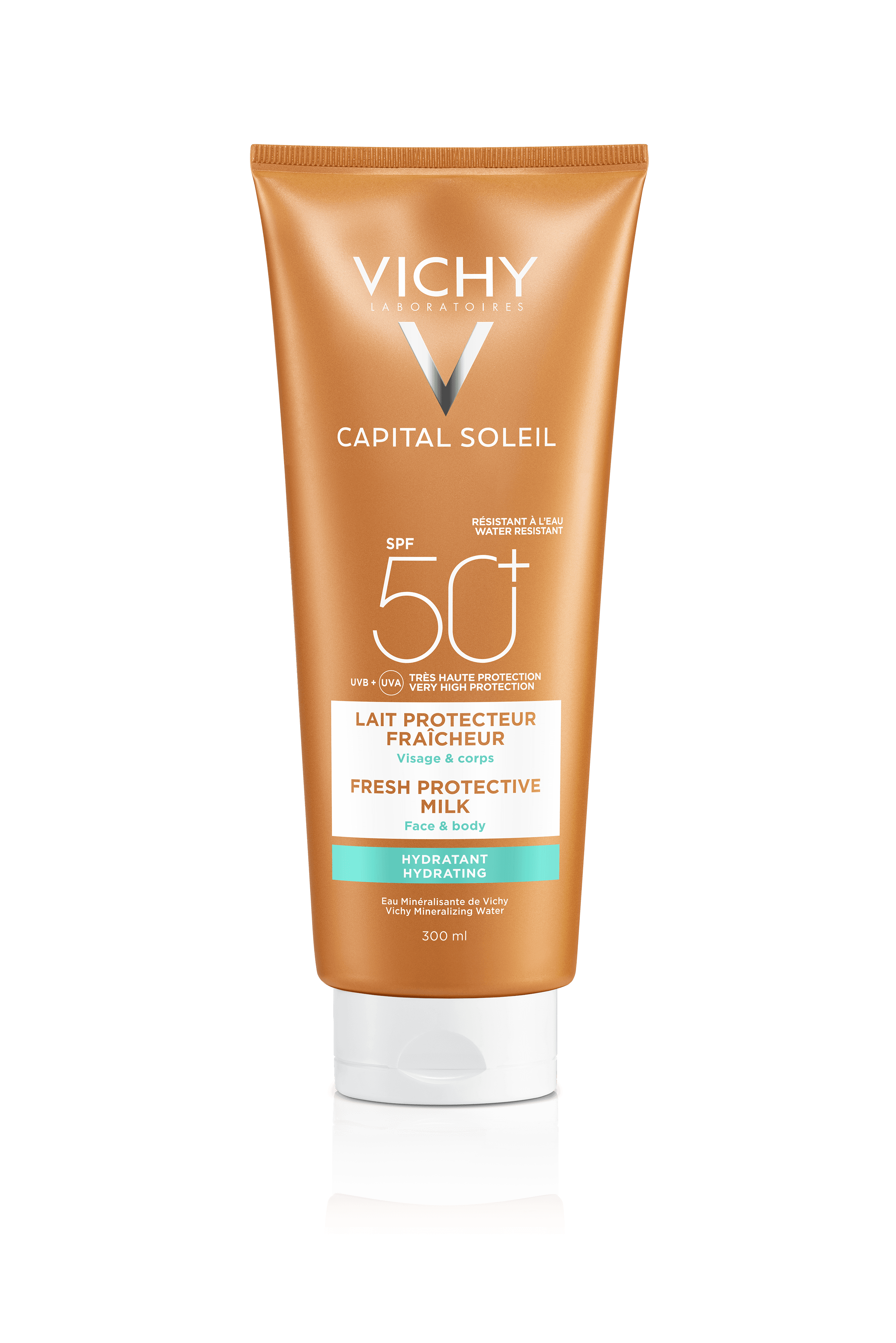 VICHY Capital Soleil Fresh Protective Milk - Çok Yüksek Korumalı Yüz ve Vücut Sütü - SPF 50+ - 300 Ml