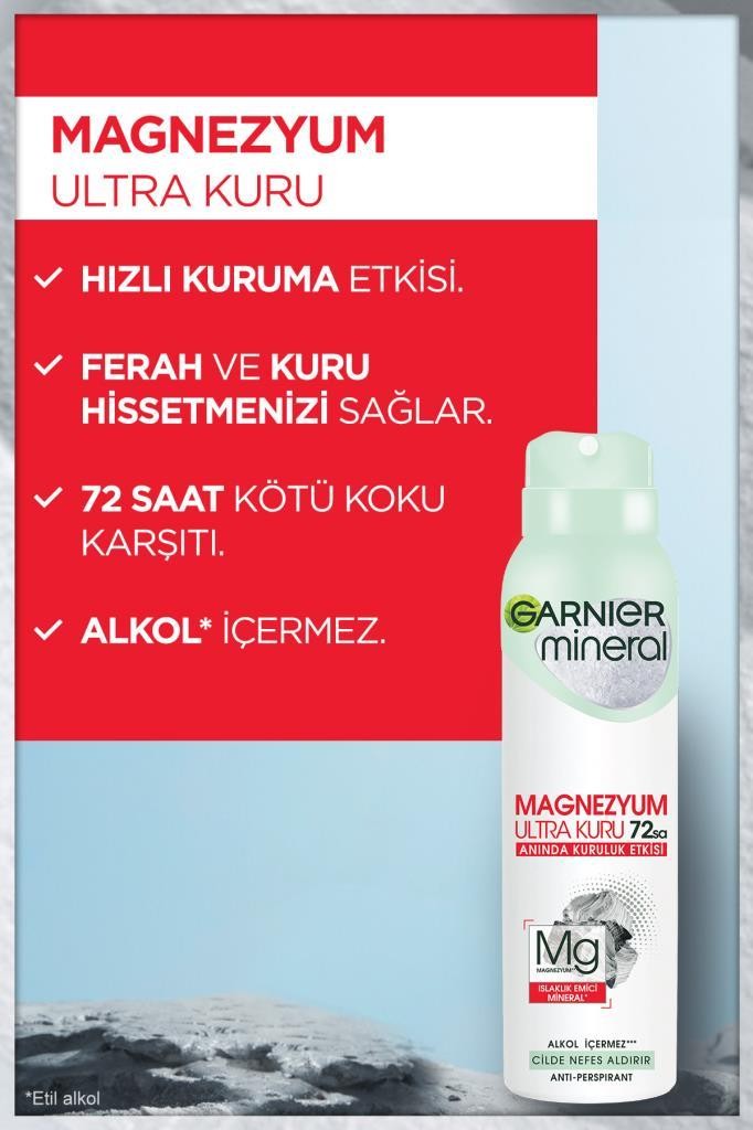 Garnier Mineral Magnezyum Ultra Kuru Sprey Deodorant