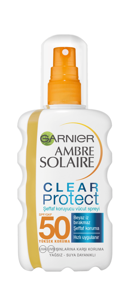 Garnier Ambre Solaire Clear Protect Şeffaf Güneş Koruyucu Vücut Spreyi - Güneş Kremi GKF50 200ML