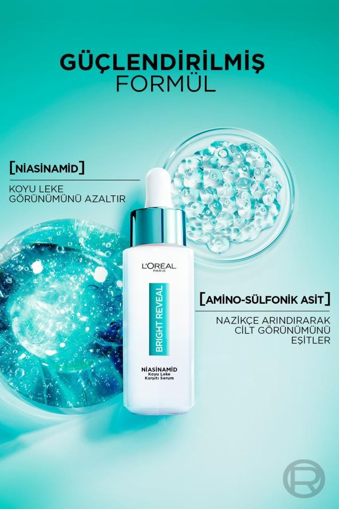 Bright Reveal Sivilce, Güneş, Yaşlanma Lekelerinde Etkili Koyu Leke Karşıtı Serum 10%Niasinamid 30ml