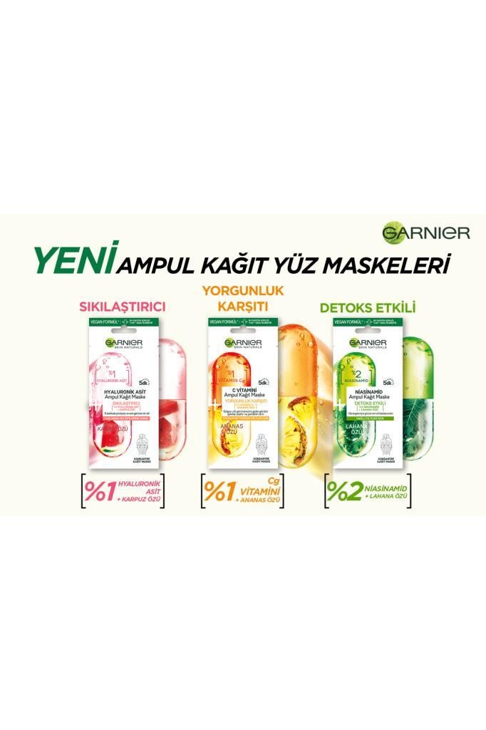 Garnier Hyaluronik Asit Sıkılaştırıcı Ampul Kağıt Yüz Maskesi