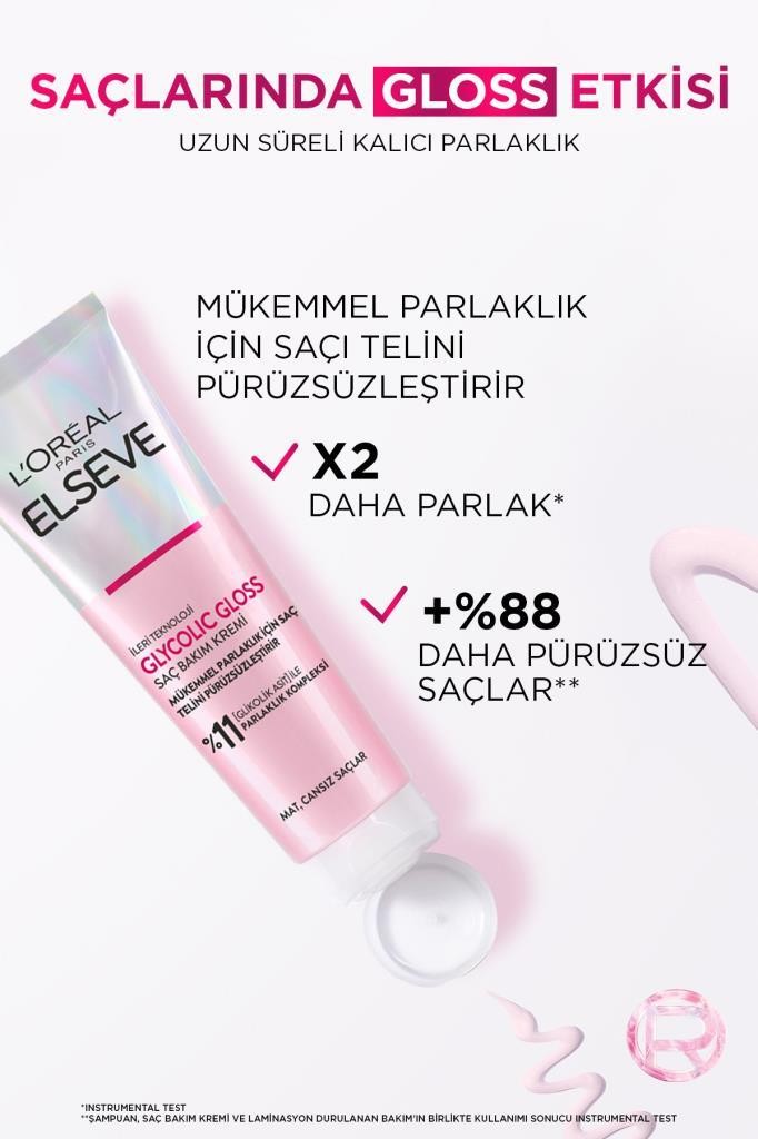 Glycolic Gloss Mükemmel Parlaklık için Pürüzsüzleştirici Kişisel Bakım> Saç Bakımı > Saç Kremi 150ml