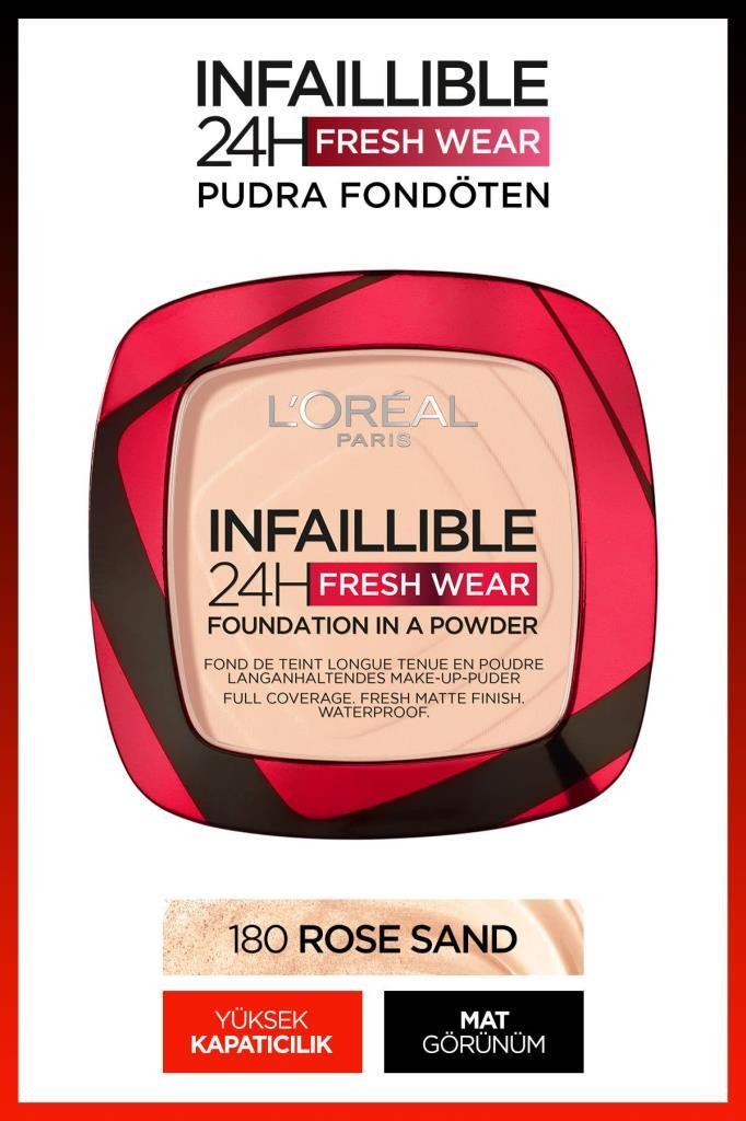 Infaillible 24H Fresh Wear Pudra Fondöten 180 Rose Sand