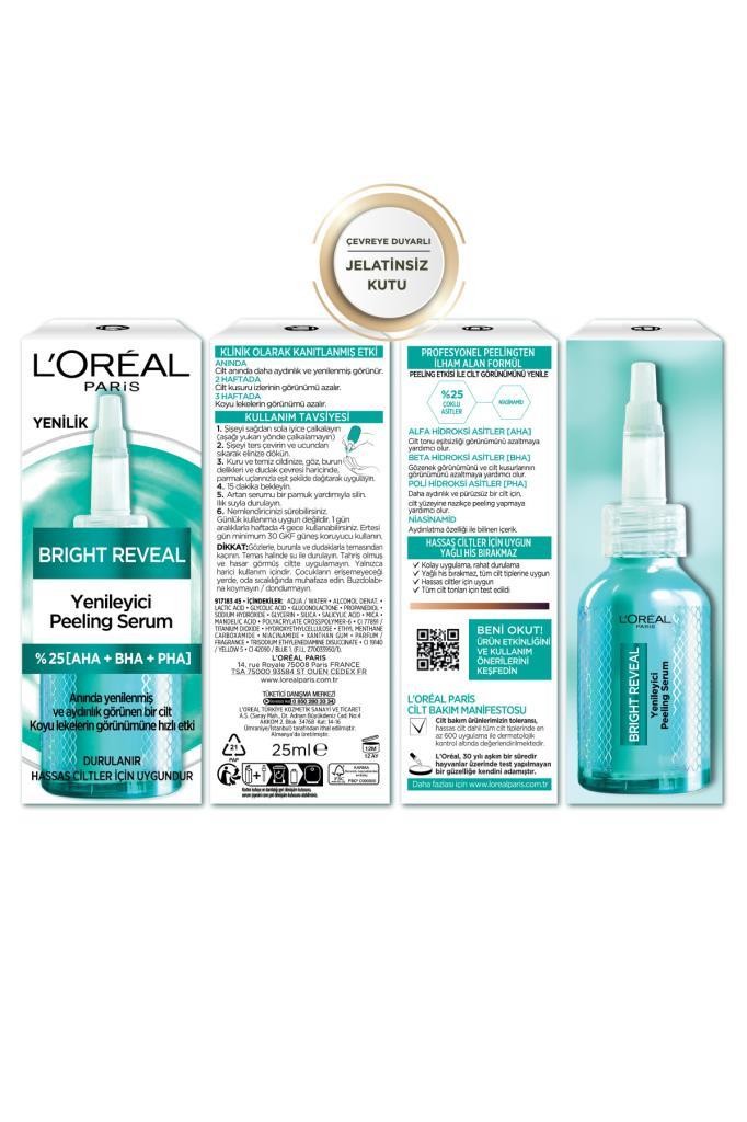 Bright Reveal Koyu Lekelere Karşı Hızlı Etkili Yenileyici Peeling Serum 25% [AHA + BHA + PHA] 25ml