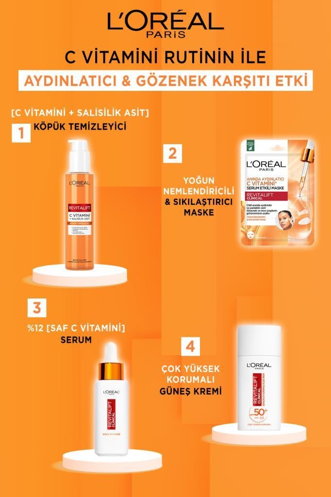 Revitalift Clinical Anında Aydınlatıcı C Vitamini Serum Etkili Maske