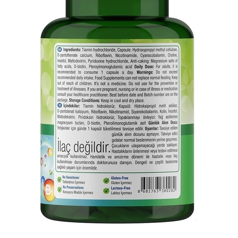 Nature's Supreme Vitamin B Complex 60 Kapsül