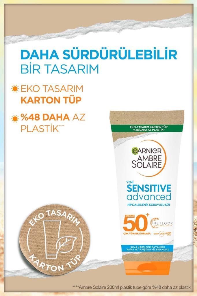 Garnier Ambre Solaire Sensitive Advanced Hipoalerjenik Güneş Koruyucu Süt SPF50+ 175ML