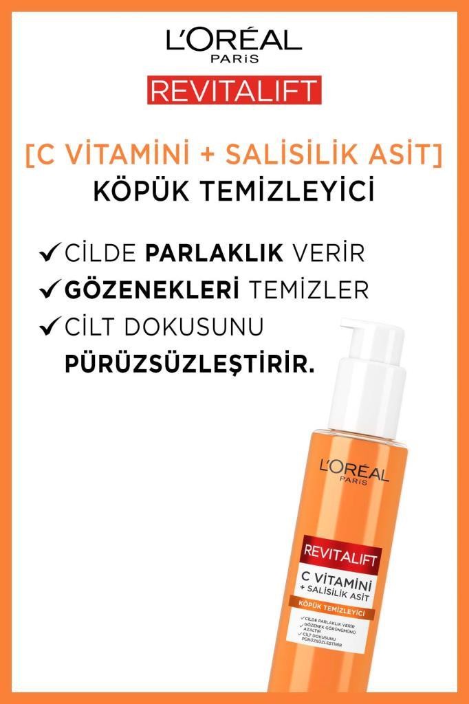 Revitalift Clinical [C vitamini + Salisilik Asit], Aydınlatıcı ve Gözenek Karşıtı Köpük Temizleyici