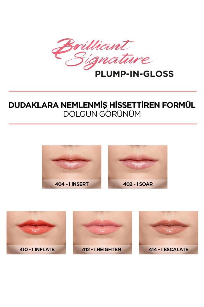 Brilliant Signature Plump in Gloss Ruj 404 I Assert