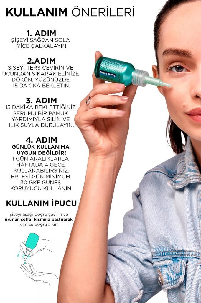 Bright Reveal Koyu Lekelere Karşı Hızlı Etkili Yenileyici Peeling Serum 25% [AHA + BHA + PHA] 25ml