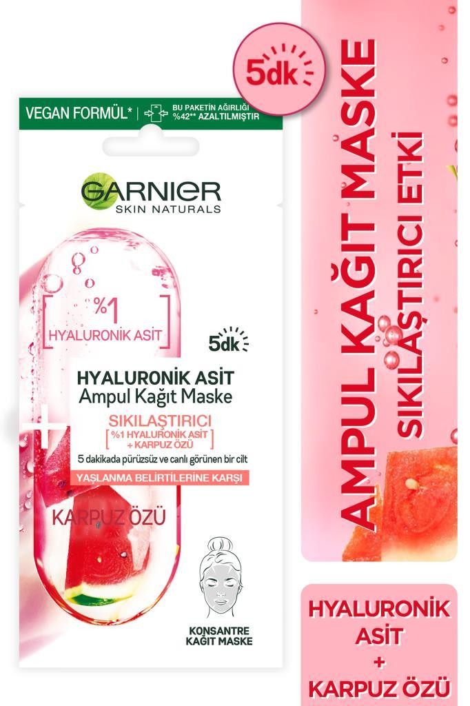 Garnier Hyaluronik Asit Sıkılaştırıcı Ampul Kağıt Yüz Maskesi