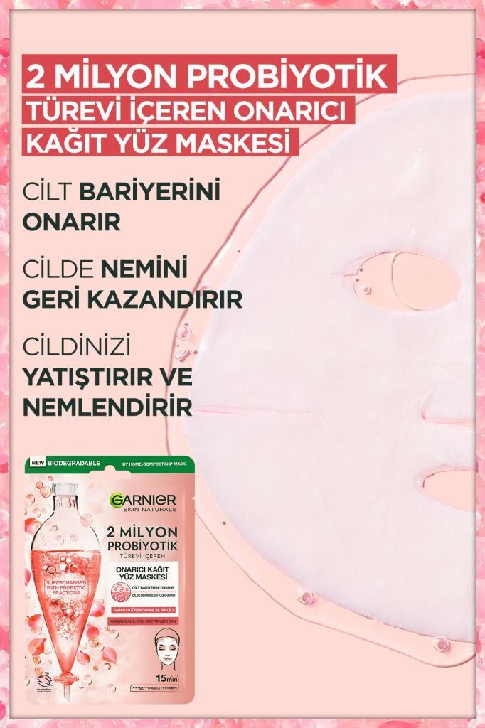 Garnier 2 Milyon Probiyotik Türevi İçeren Onarıcı Kağıt Yüz Maskesi