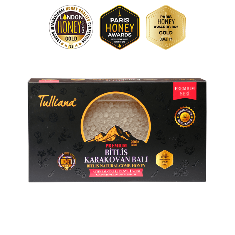 Premium Seri Polifloralı (Çok Çiçekli) Karakovan Petek Balı - 500 Gr. Kutu