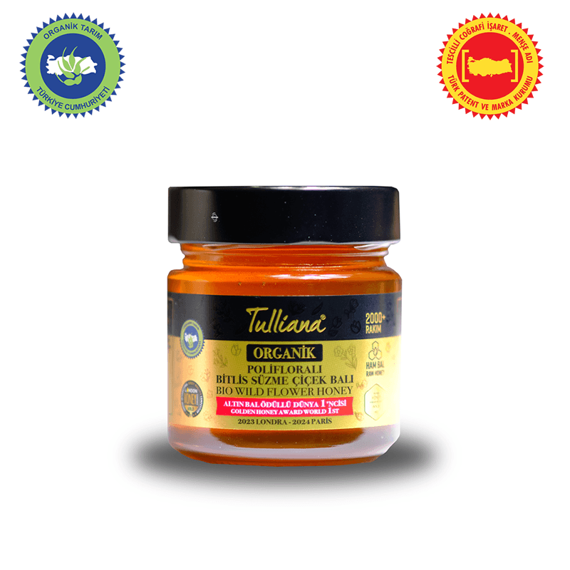 Organik Sertifikalı Polifloralı (Çok Çiçekli) Ham Süzme Çiçek Balı - 350 Gr.