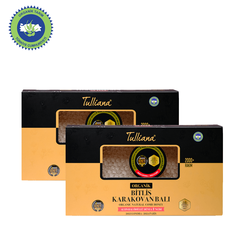 Organik Sertifikalı Polifloralı (Çok Çiçekli) Karakovan Bitlis Balı - 2x500 Gr. Kutu