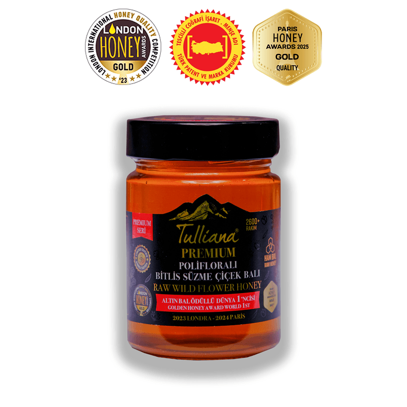 Premium Seri Polifloralı (Çok Çiçekli) Ham Süzme Çiçek Balı - 450 Gr.