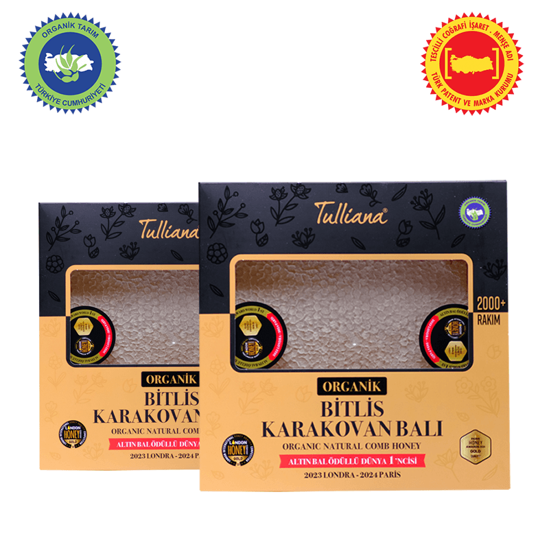 Organik Sertifikalı Polifloralı (Çok Çiçekli) Karakovan Bitlis Balı - 2x1 Kg. Kutu